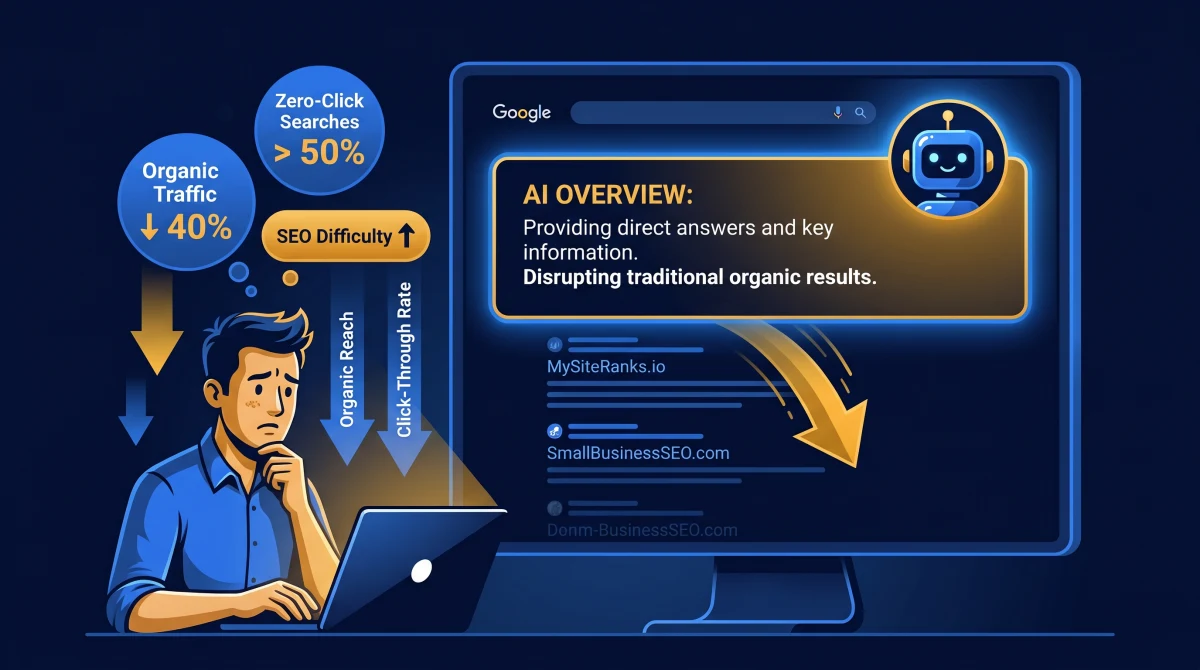 Google AI Overviews are pushing organic search results down and increasing zero-click searches